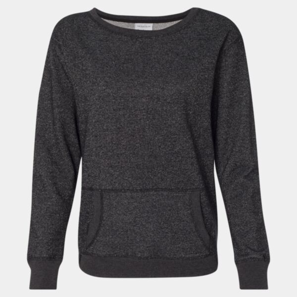Women’s Glitter French Terry Wide Neck Sweatshirt Thumbnail