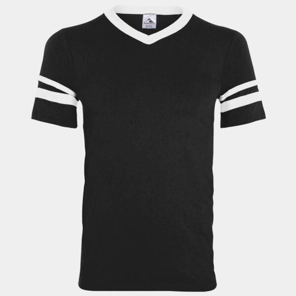 Youth V-Neck Jersey with Striped Sleeves Thumbnail