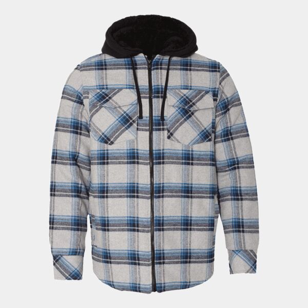 Men's Quilted Flannel Hooded Jacket Thumbnail