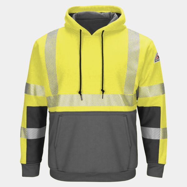 Men's Tall Hi-Visibility Color-Blocked Hooded Sweatshirt Thumbnail